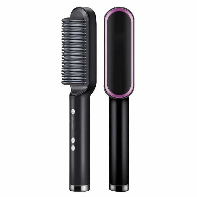 Brosse Lissante PRO 5 en 1 - Lisse, Sèche, Hydrate, Coiffe et Anti-Frizz